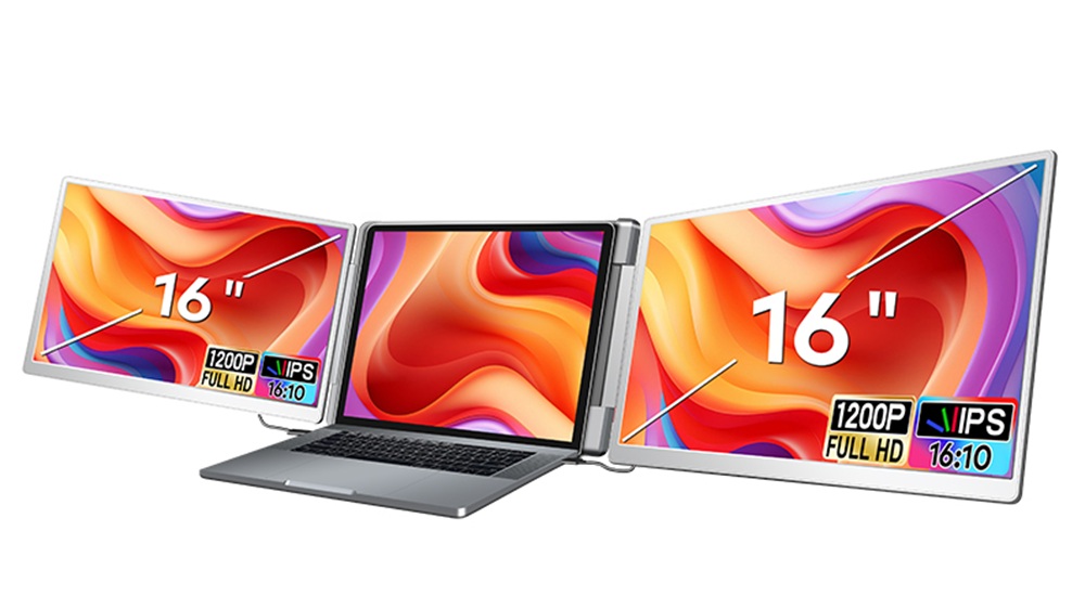 Monitor portátil de doble pantalla  LCD IPS  16" 60HZ  USB C